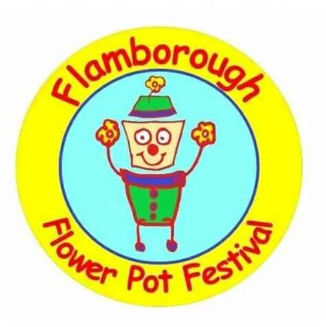 child's drawing of a waving flowerpot man, surounded by a yellow cirle.